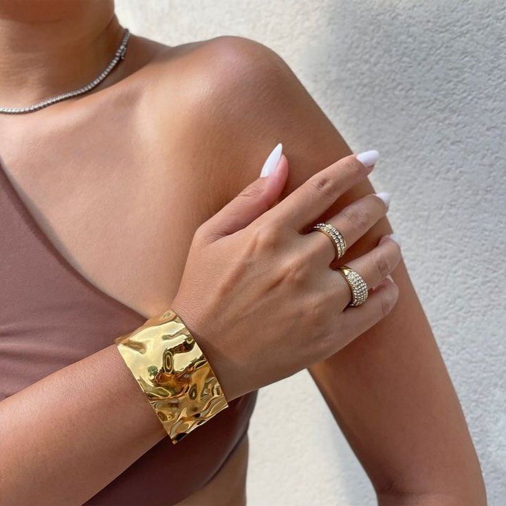Hammered Gold Cuff Bracelet