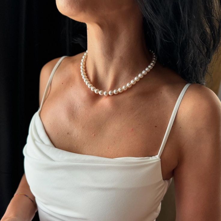 CLASSIC PEARL 8MM BEAD NECKLACE