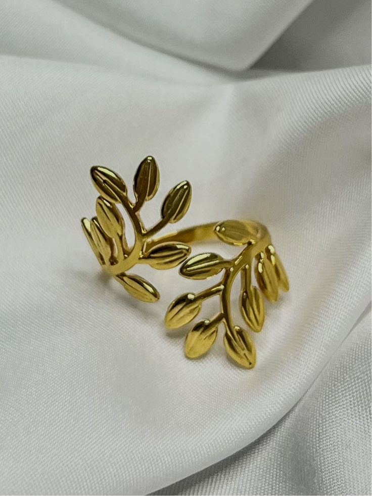Golden Olive Leaf Ring