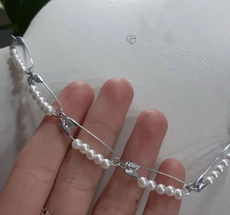 Pearl Safety Pin Necklace
