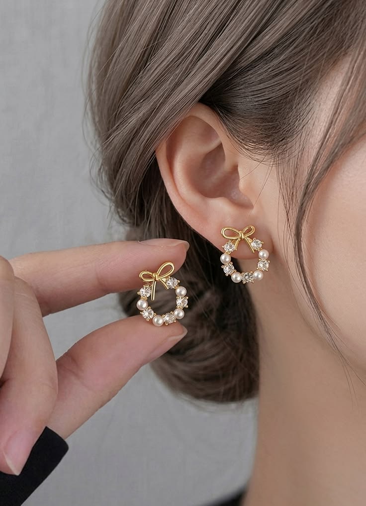 Bow Circle Earrings