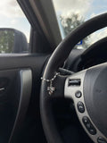 Silver Bow Steering Wheel Charm