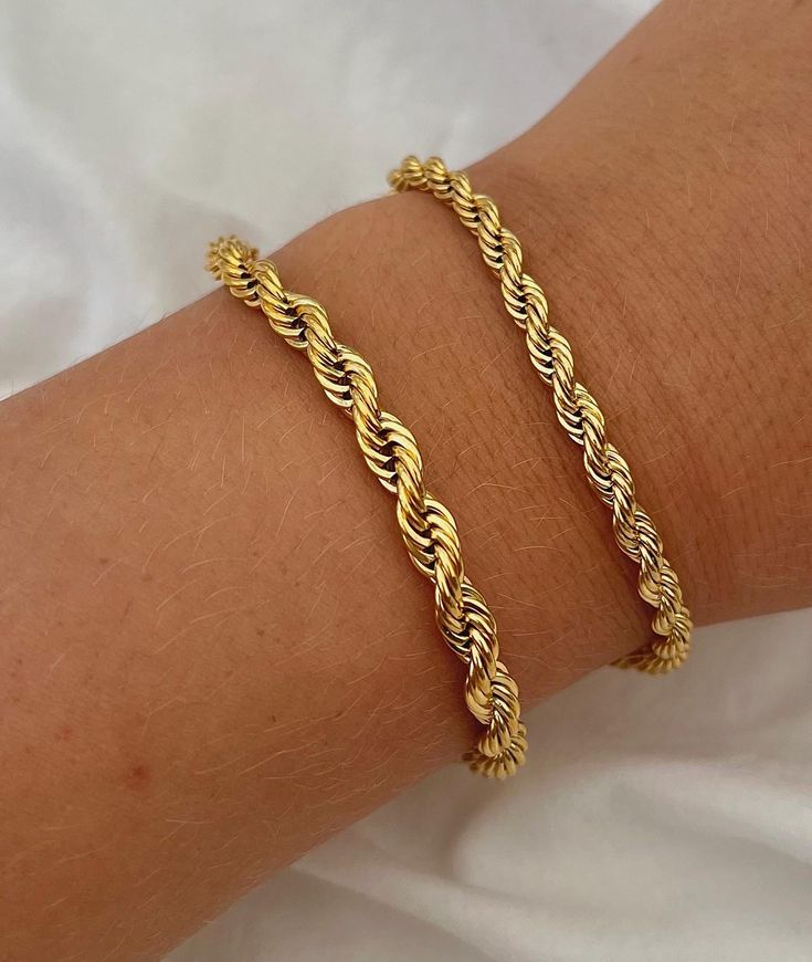 18k Anti tranish Twisted Rope Bracelet