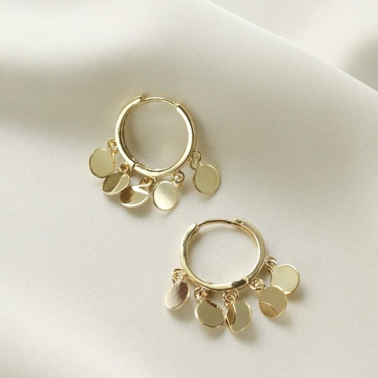 Golden Charm Hoop Earrings