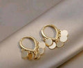 Golden Charm Hoop Earrings