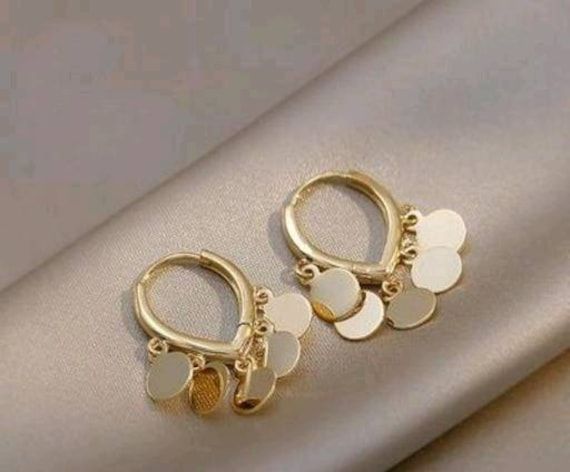 Golden Charm Hoop Earrings