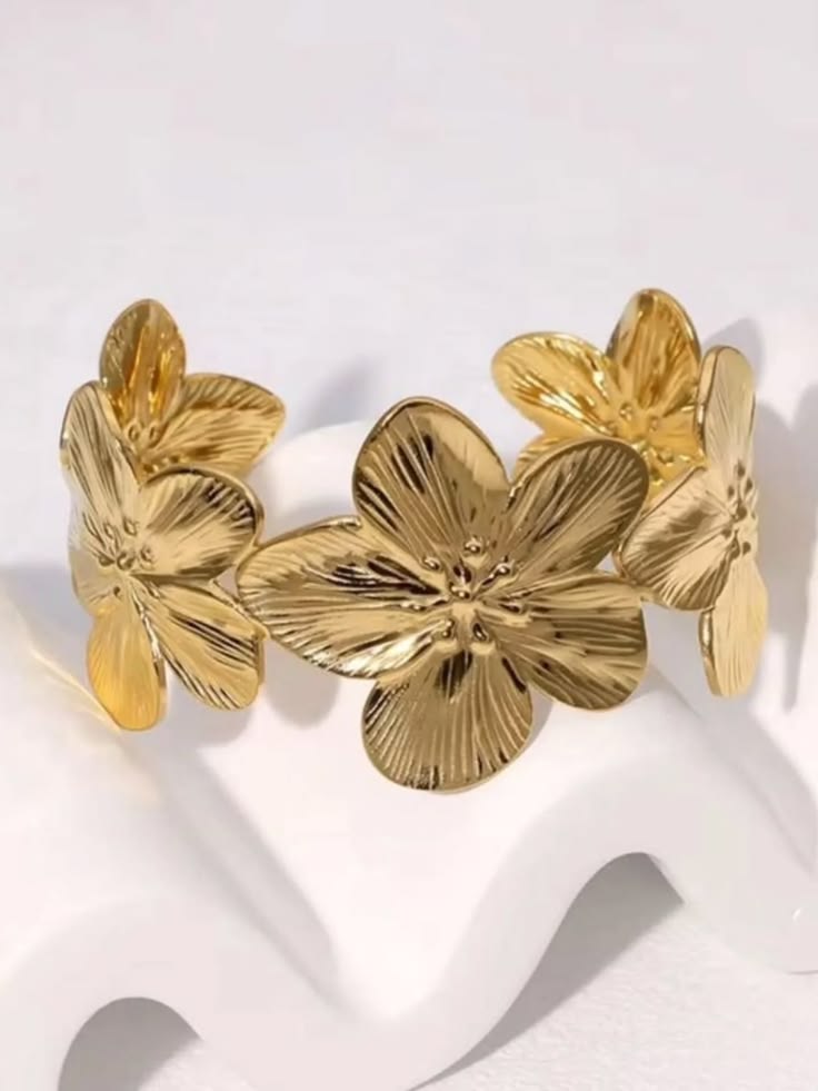 Golden Bloom Cuff Bracelet