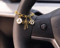 Personalized Initial Paw Steering Wheel Charm