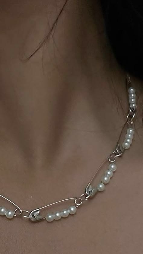 Pearl Safety Pin Necklace