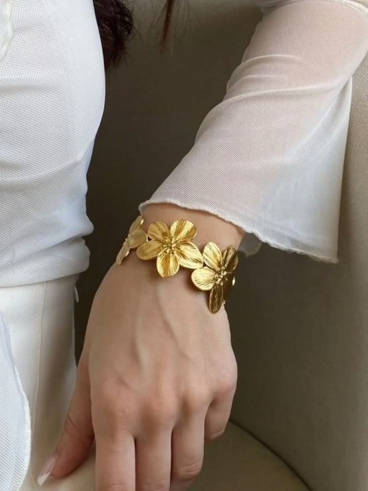 Golden Bloom Cuff Bracelet