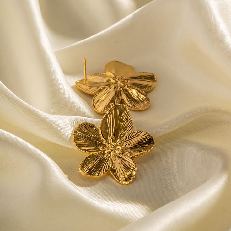 Golden Blossom Stud Earrings