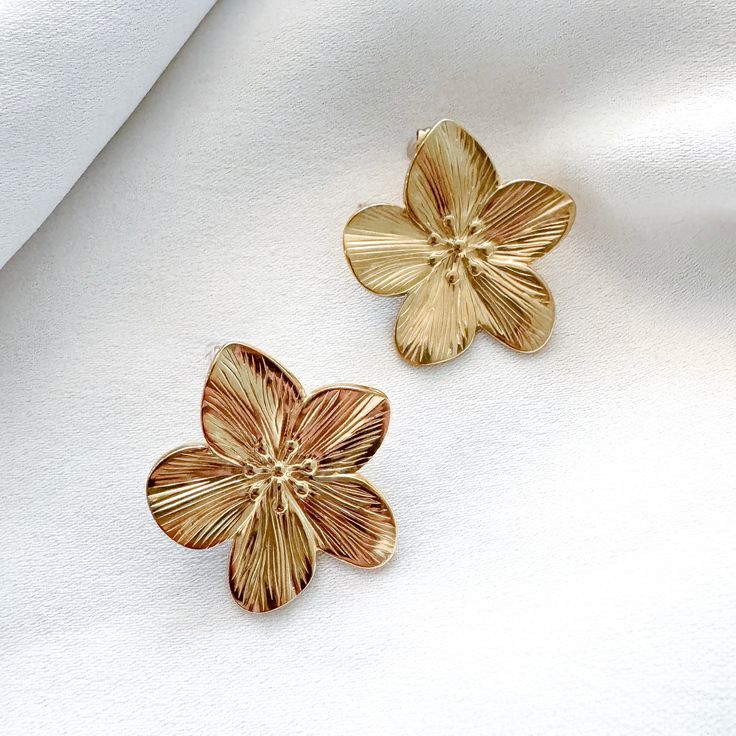 Golden Blossom Stud Earrings