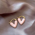 Blush Heart Hoop Earrings