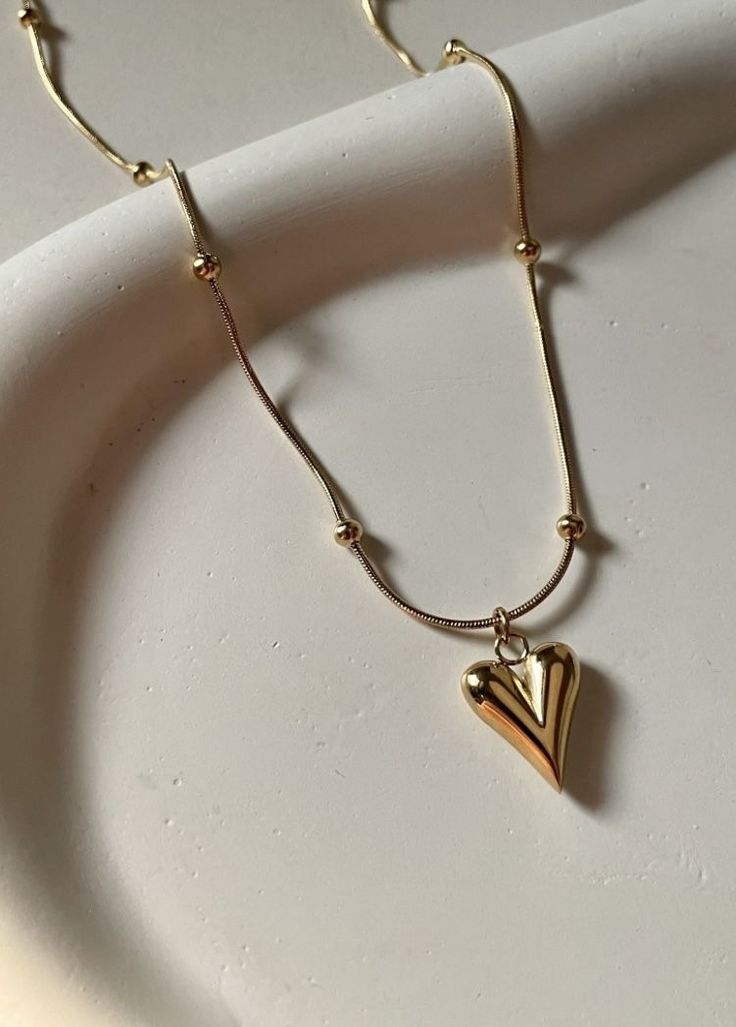 Golden Heart Pendant Necklace