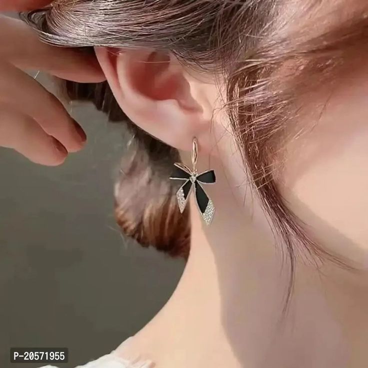 Black Bow Earrings