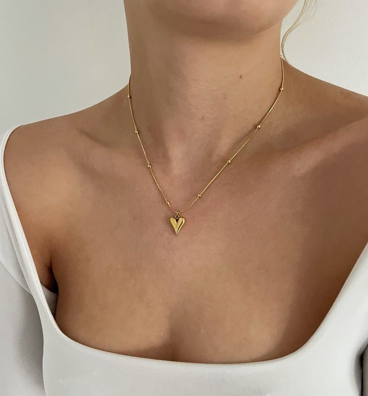 Golden Heart Pendant Necklace