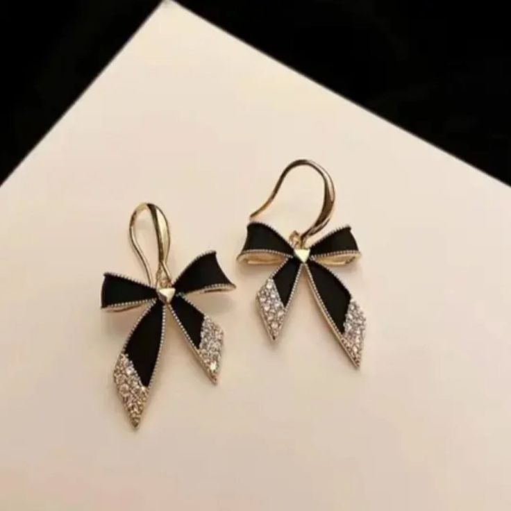Black Bow Earrings