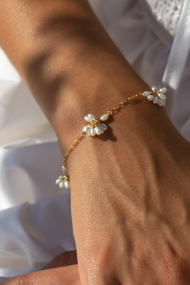 PEARL DROP CHAIN BRACELET