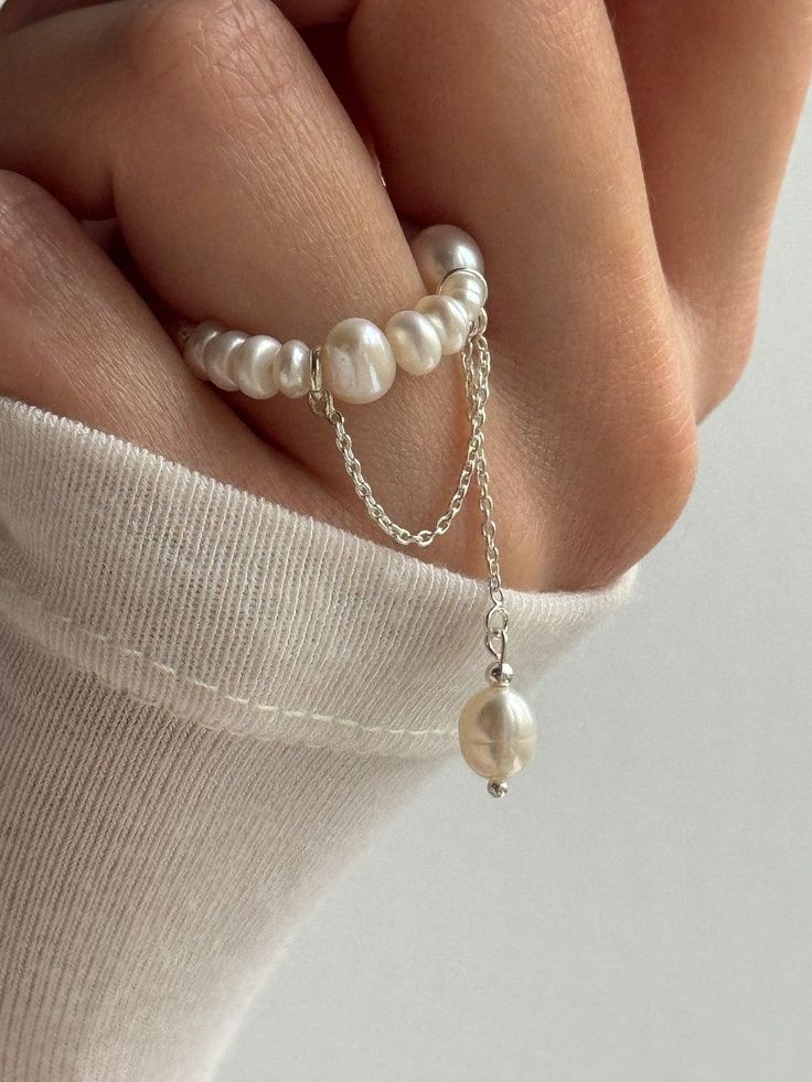 Baroque Pearl Chain Ring