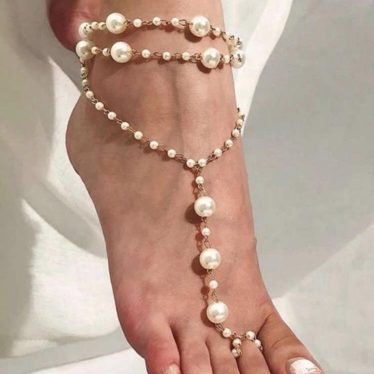 Pearl Elegance Barefoot Anklet